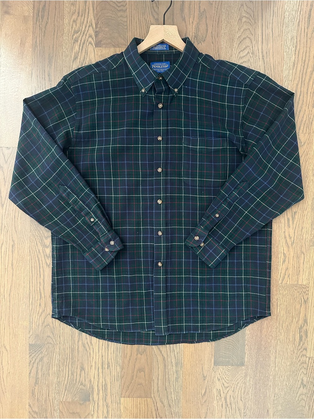Pendleton Sir Pendleton Men's Worsted Wool Shirt in Hunting Tartan Green XL - Picture 8 of 13